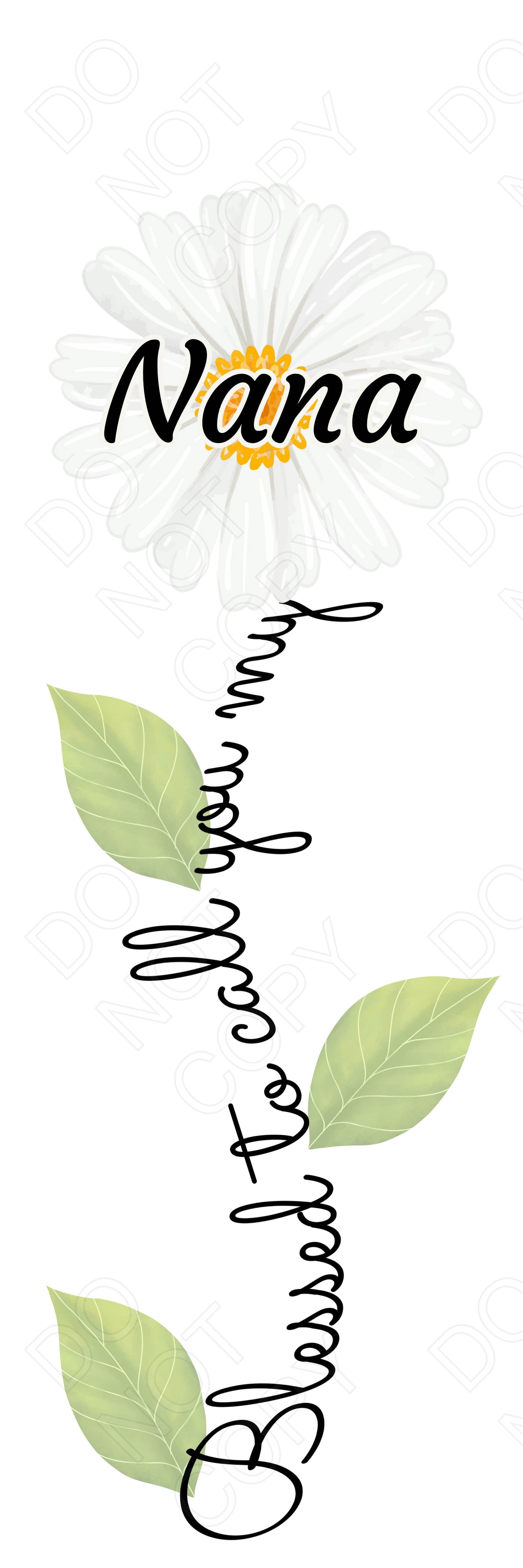UVDTF Transfer - Daisy Blessed Flower Designs (Large Range of Names Available)
