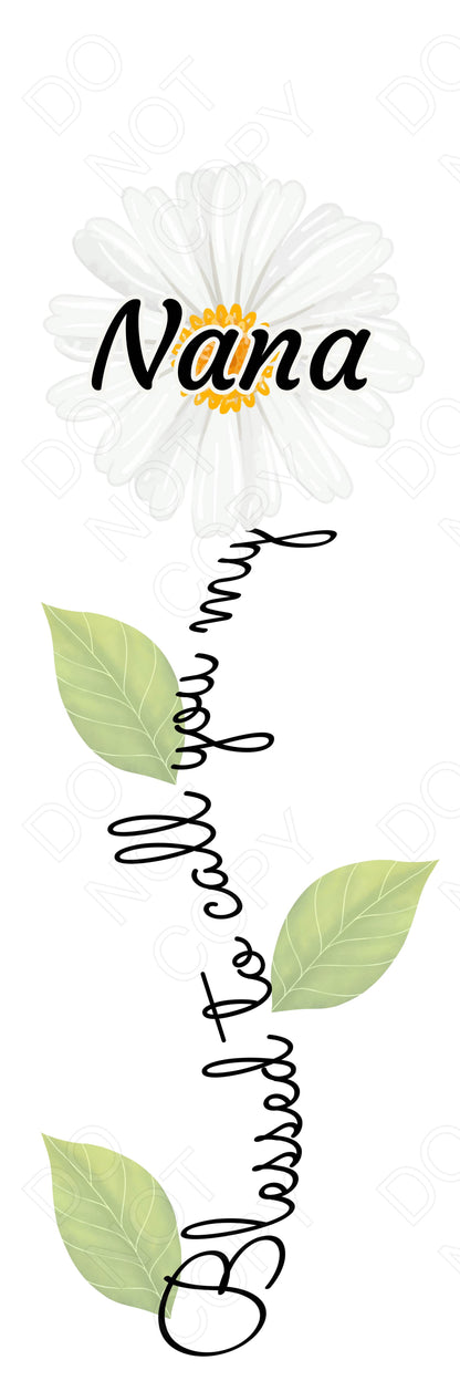 UVDTF Transfer - Daisy Blessed Flower Designs (Large Range of Names Available)