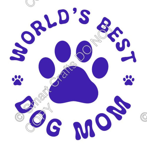 UV-DTF Transfer for Keyring - Worlds Best Dog Mom (Purple)