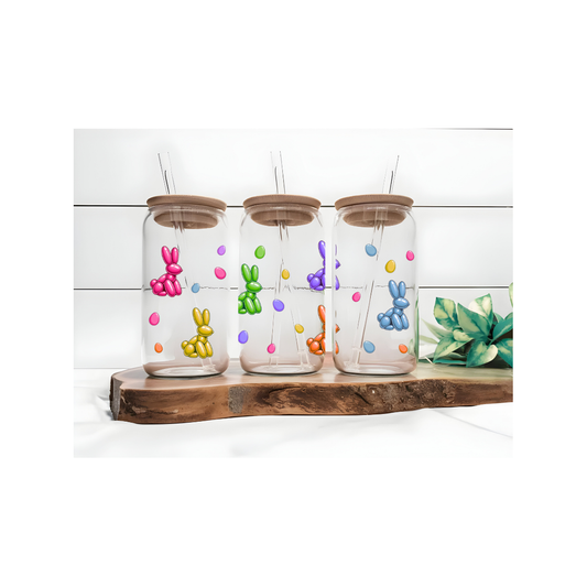 UVDTF Transfer - Easter cute balloon bunny cup wrap. 23x10cm approx