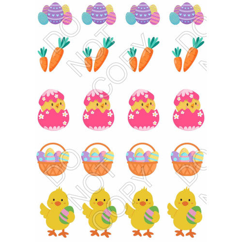 Easter Sheet of Mix and Match UV-DTF Designs - Style 1