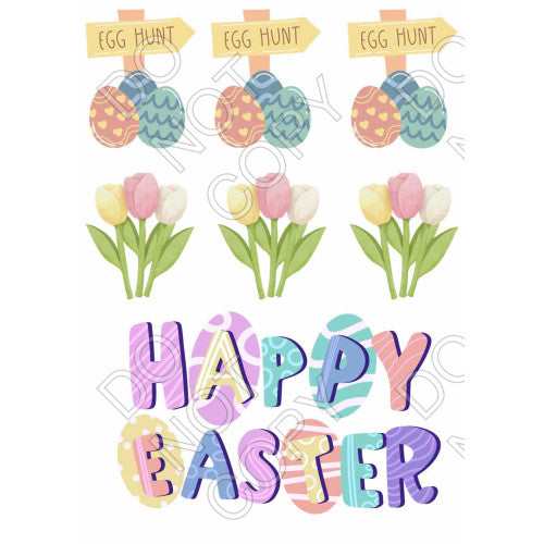 Easter Sheet of Mix and Match UV-DTF Designs - Style 4