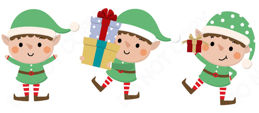 UV-DTF Transfer - Christmas Elf Trio
