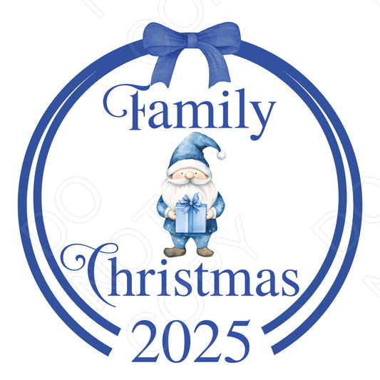 DTF Transfer - Family Xmas 2025 (Blue)