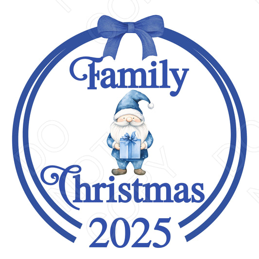 UV-DTF Transfer - Family Xmas 2025 (Blue)