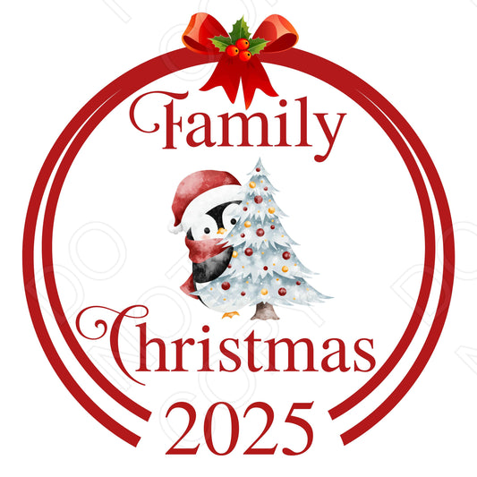 DTF Transfer - Family Xmas 2025 (Red)
