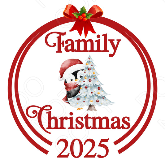 UV-DTF Transfer - Family Xmas 2025 (Red)