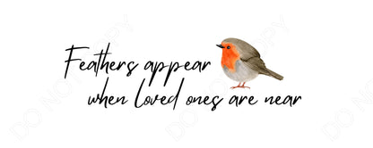 UV-DTF Transfer - Family Name Robin Design for Woodform and Smart Crafts Feathers