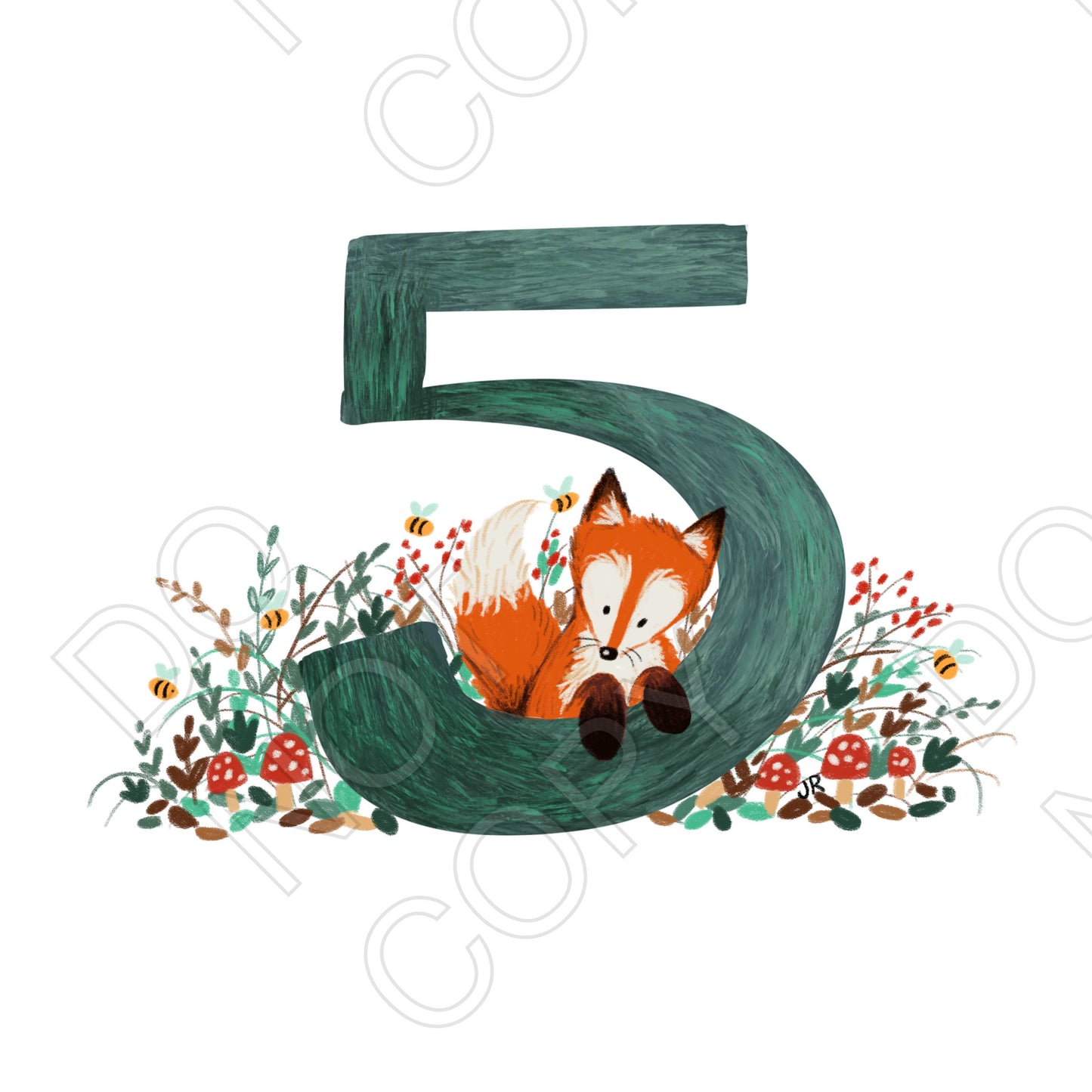 UV-DTF Transfer - Fox Numbers for Cake Toppers or Gift Boxes.