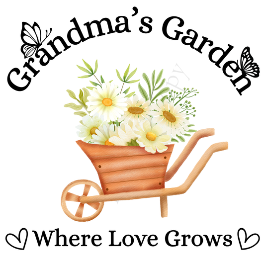 UVDTF Transfer - Beautiful Family Garden Design (Wheelbarrow)