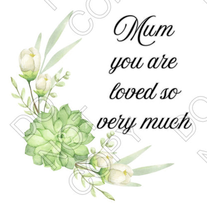 UV-DTF Transfer - Green Flowers for Vase