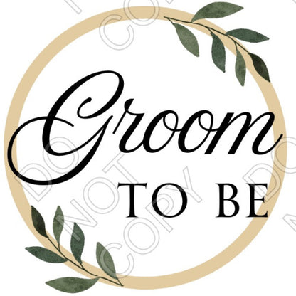 UV-DTF Transfer - 5/10cm Champagne Flute Wedding Titles (Style 1)