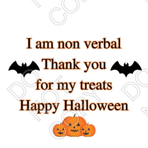 UV-DTF Transfer Suitable for 9cm Medals - Halloween Non Verbal Thanks