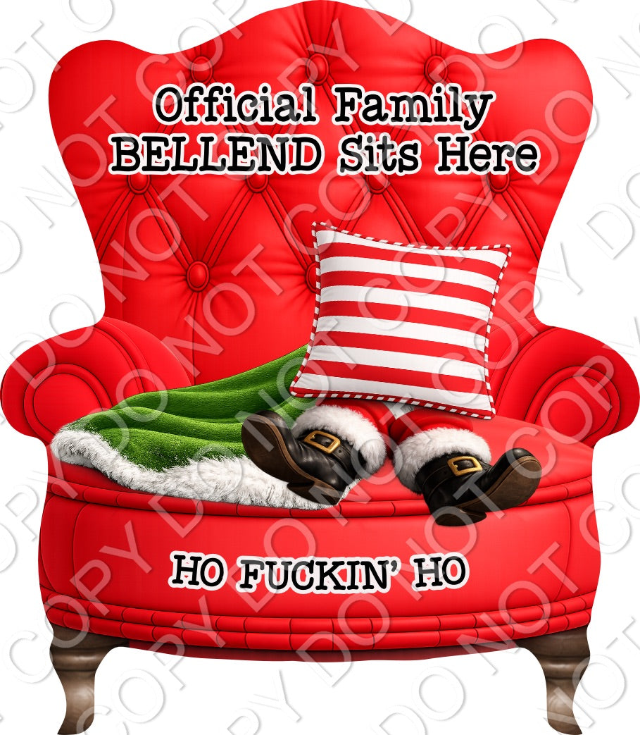 UVDTF Transfer - Christmas Rude Chair Designs for Woodform Acrylic Hanging Chairs