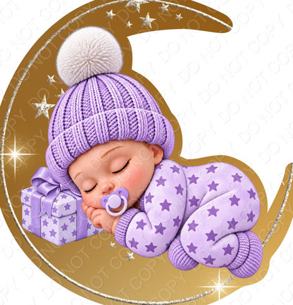 UV-DTF Transfer - Baby's First Christmas for Woodform Bauble