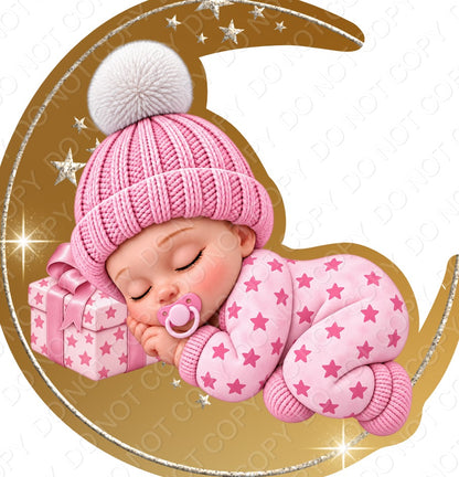 UV-DTF Transfer - Baby's First Christmas for Woodform Bauble