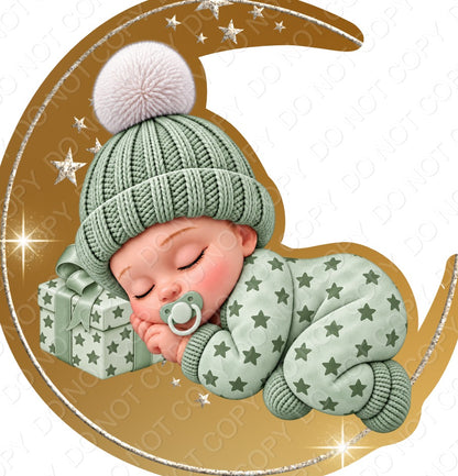 UV-DTF Transfer - Baby's First Christmas for Woodform Bauble