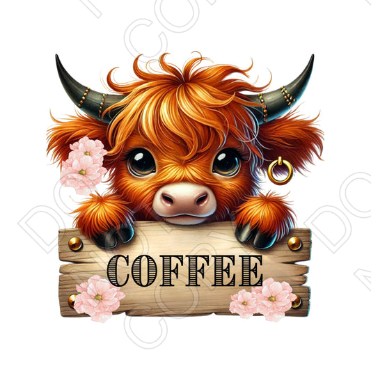 UV-DTF Transfer - Highland Cow Storage Jar Labels