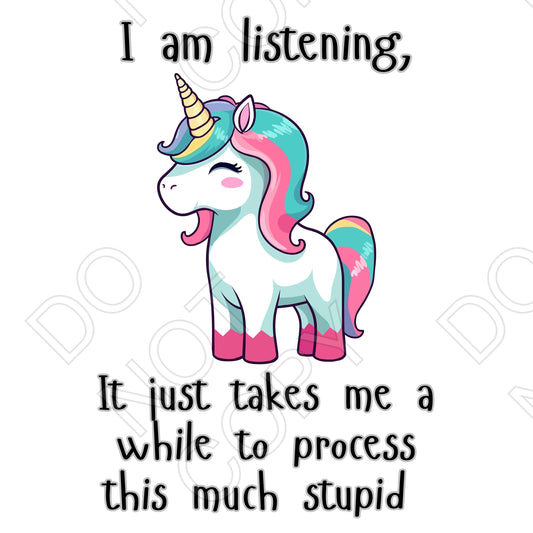 UV-DTF Transfer -  Unicorn (I am Listening)