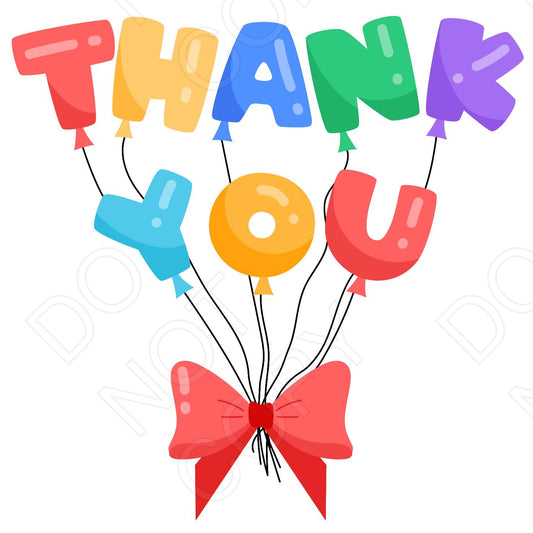 UVDTF Transfer - Thank You Balloons