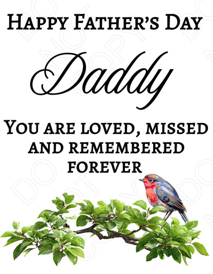 UVDTF Transfer -Fathers Day for IKEA BORRBY Lantern (Robin)
