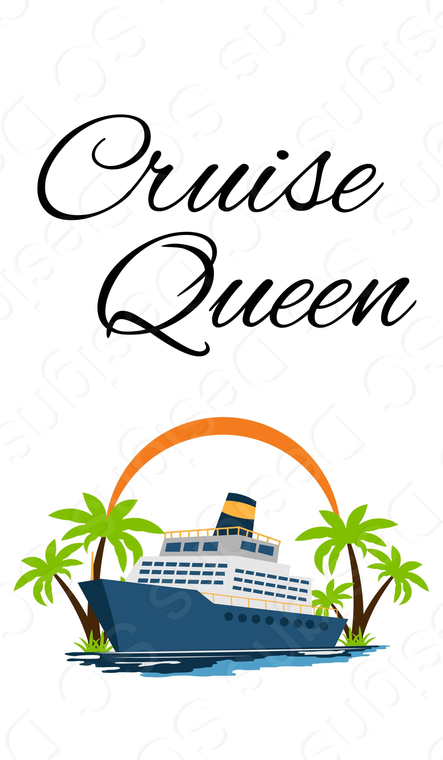 UV-DTF Transfer - Cruise Queen Luggage Tag Transfer