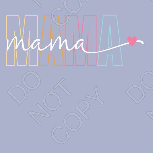 UV-DTF Transfer - Mama (Multicoloured, Red Heart)