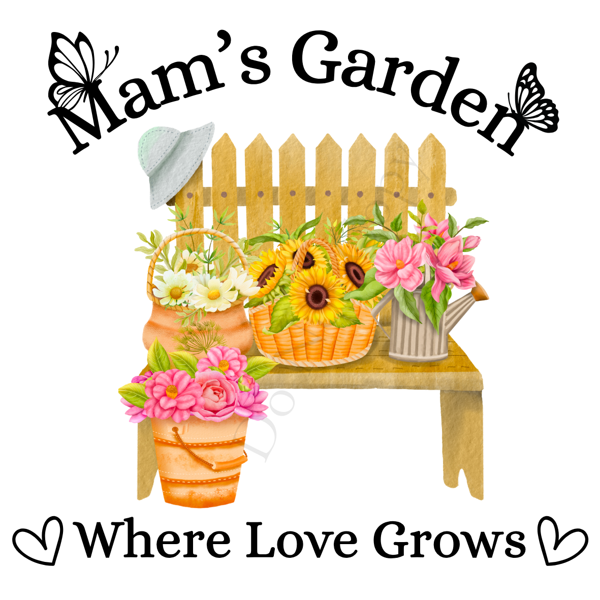 UVDTF Transfer - Beautiful Family Garden Design (Bench)