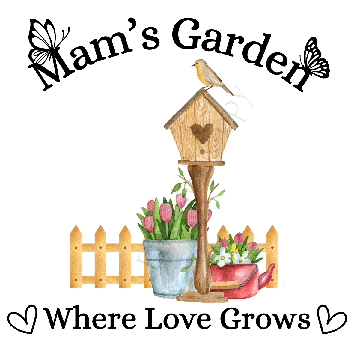 UVDTF Transfer - Beautiful Family Garden Design (Bird Table)