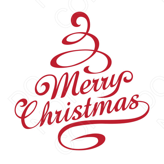 UV-DTF Transfer - Merry Christmas (Red Tree)