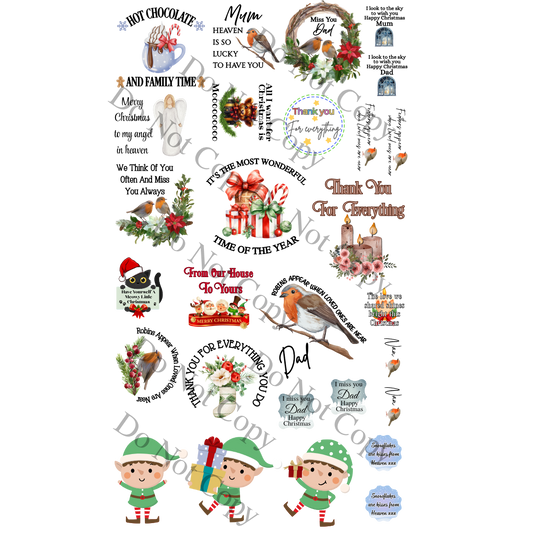 UV-DTF Transfer - BULK PACK - 30 x Mixed Christmas Designs