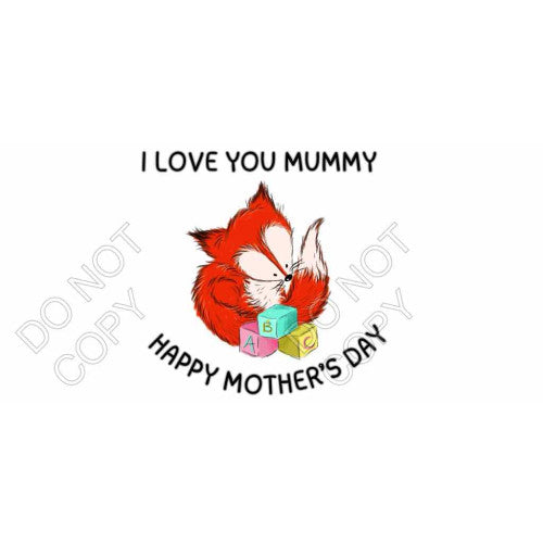 UV-DTF Transfer for Vase/Straight Cup - Mothers Day Fox - Love You Mummy