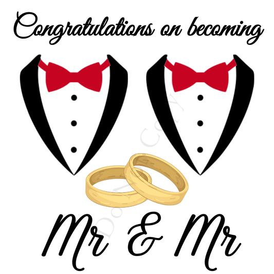 UVDTF Transfer - Congratulations on Becoming Mr and Mr Wedding