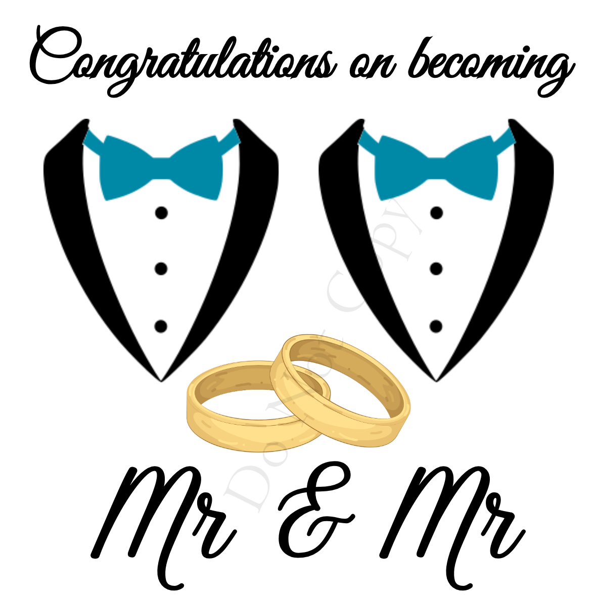 UVDTF Transfer - Congratulations on Becoming Mr and Mr Wedding