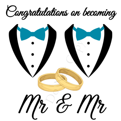 UVDTF Transfer - Congratulations on Becoming Mr and Mr Wedding
