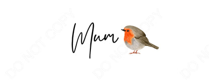 UV-DTF Transfer - Family Name Robin Design for Woodform and Smart Crafts Feathers