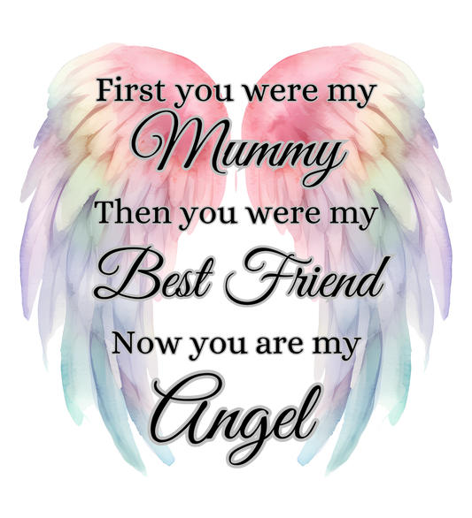 UV-DTF Transfer - First my mummy memorial wing design