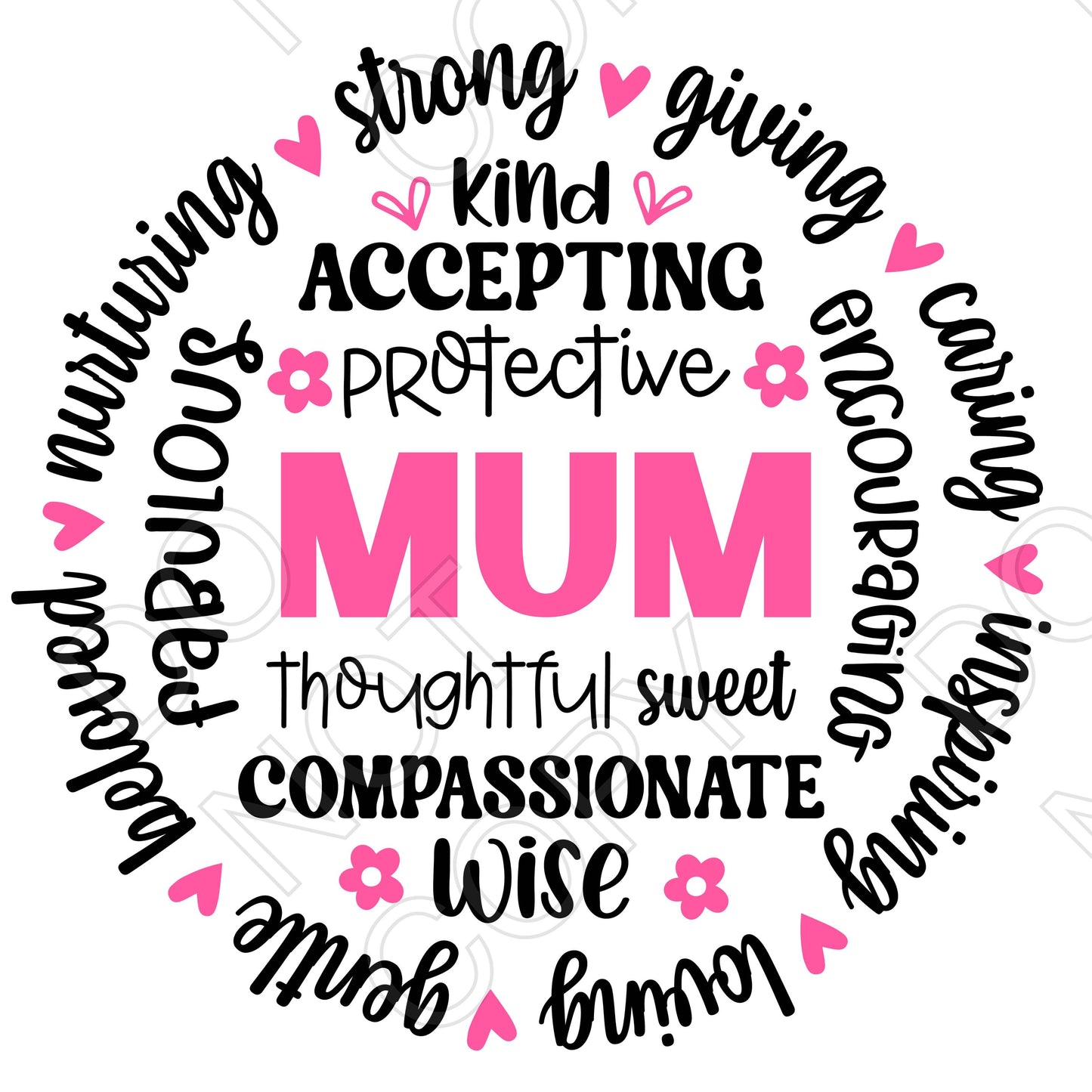 UV-DTF Transfer - Mum (Circular Definition)