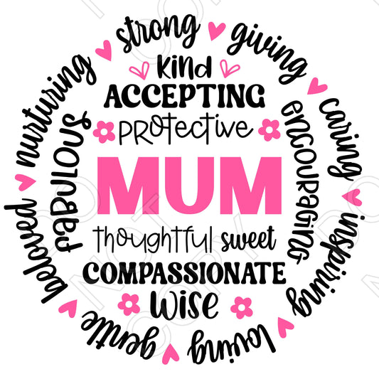 UV-DTF Transfer - Mum (Circular Definition)