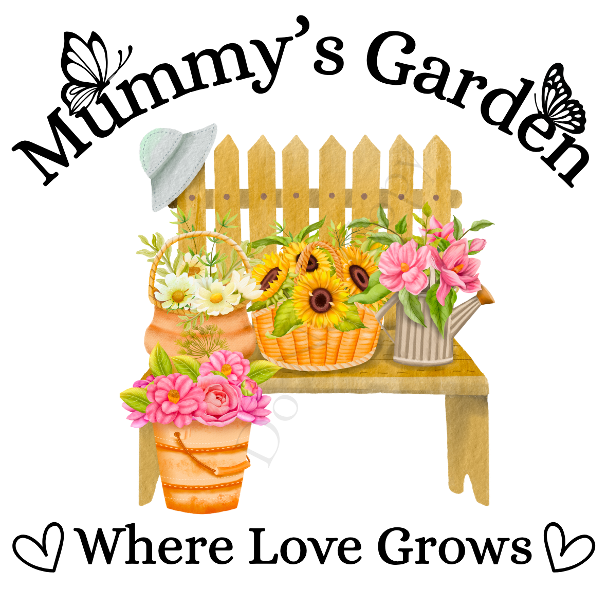 UVDTF Transfer - Beautiful Family Garden Design (Bench)