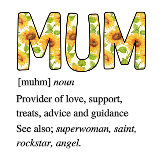 UV-DTF Transfer - Mum noun description Mother's day