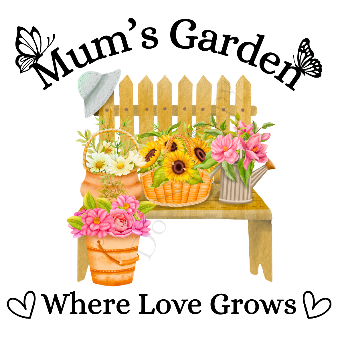 UVDTF Transfer - Beautiful Family Garden Design (Bench)
