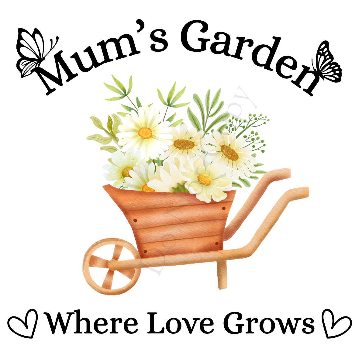 UVDTF Transfer - Beautiful Family Garden Design (Wheelbarrow)