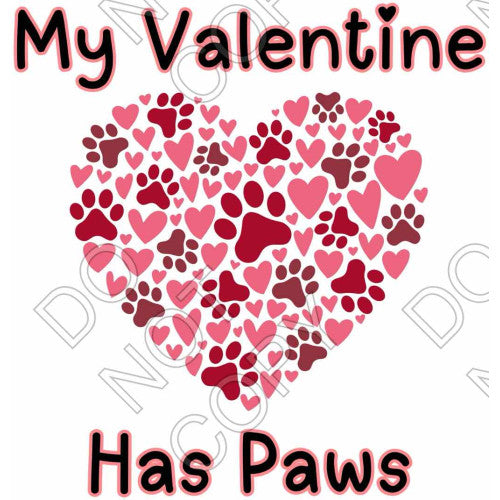 UV-DTF Transfer Suitable for 16oz Cold Cups - My Valentine Has Paws