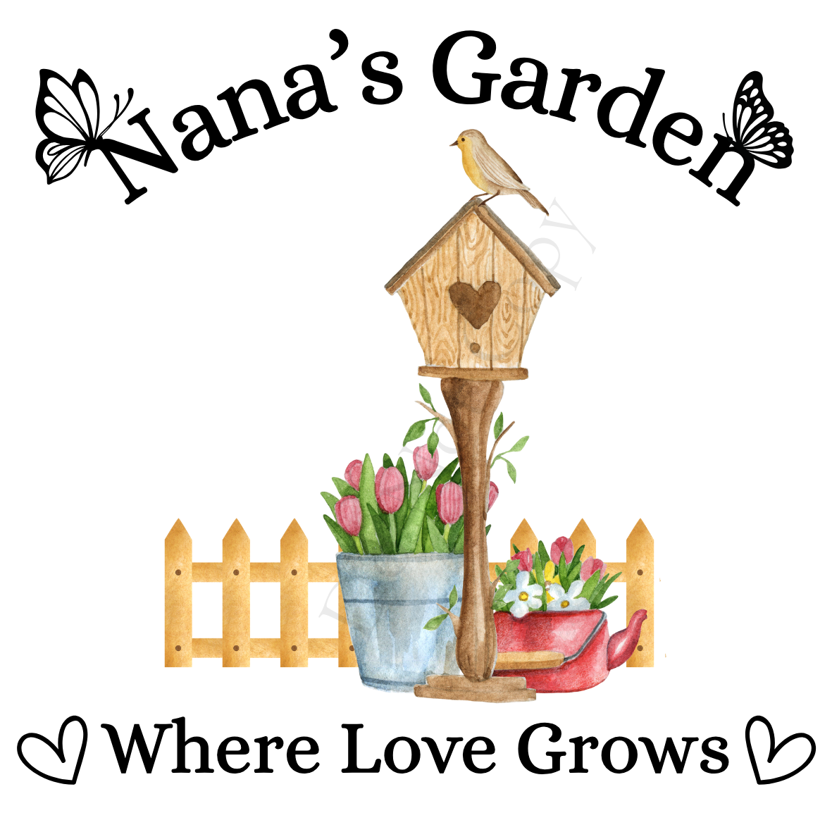 UVDTF Transfer - Beautiful Family Garden Design (Bird Table)