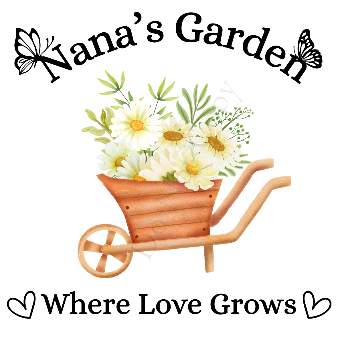 UVDTF Transfer - Beautiful Family Garden Design (Wheelbarrow)