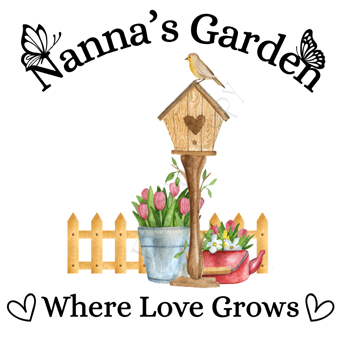 UVDTF Transfer - Beautiful Family Garden Design (Bird Table)