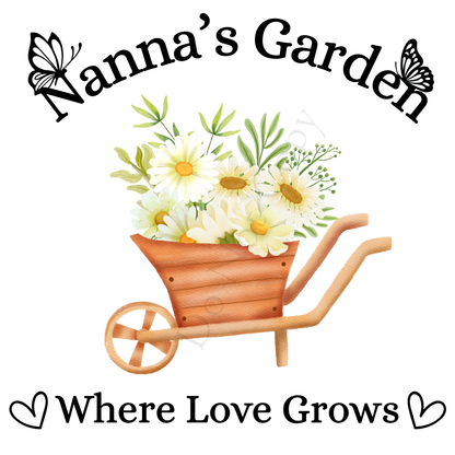 UVDTF Transfer - Beautiful Family Garden Design (Wheelbarrow)
