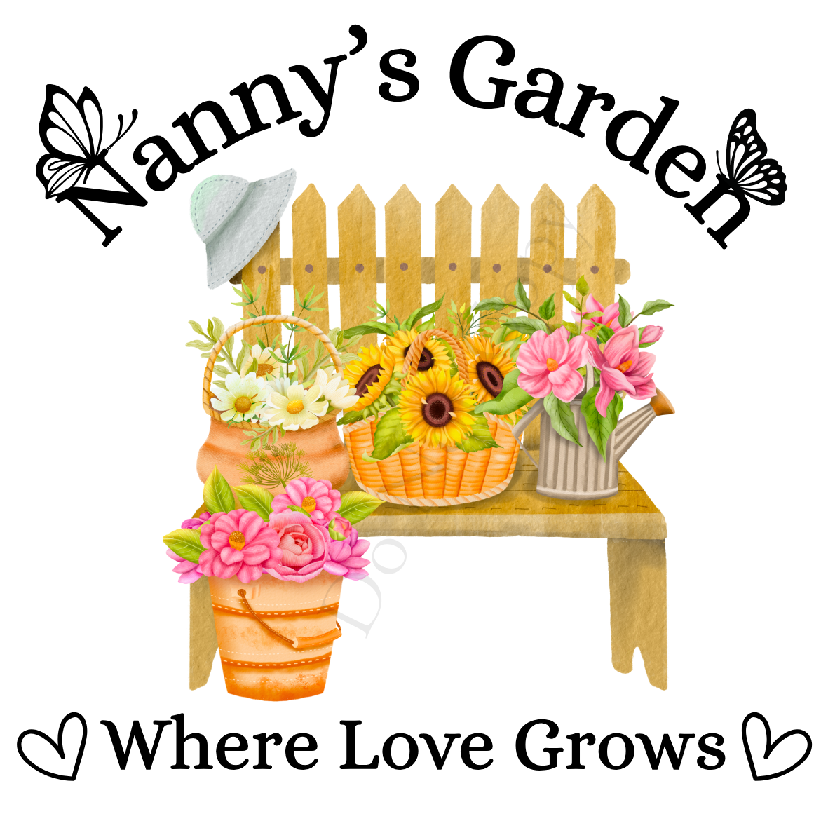 UVDTF Transfer - Beautiful Family Garden Design (Bench)