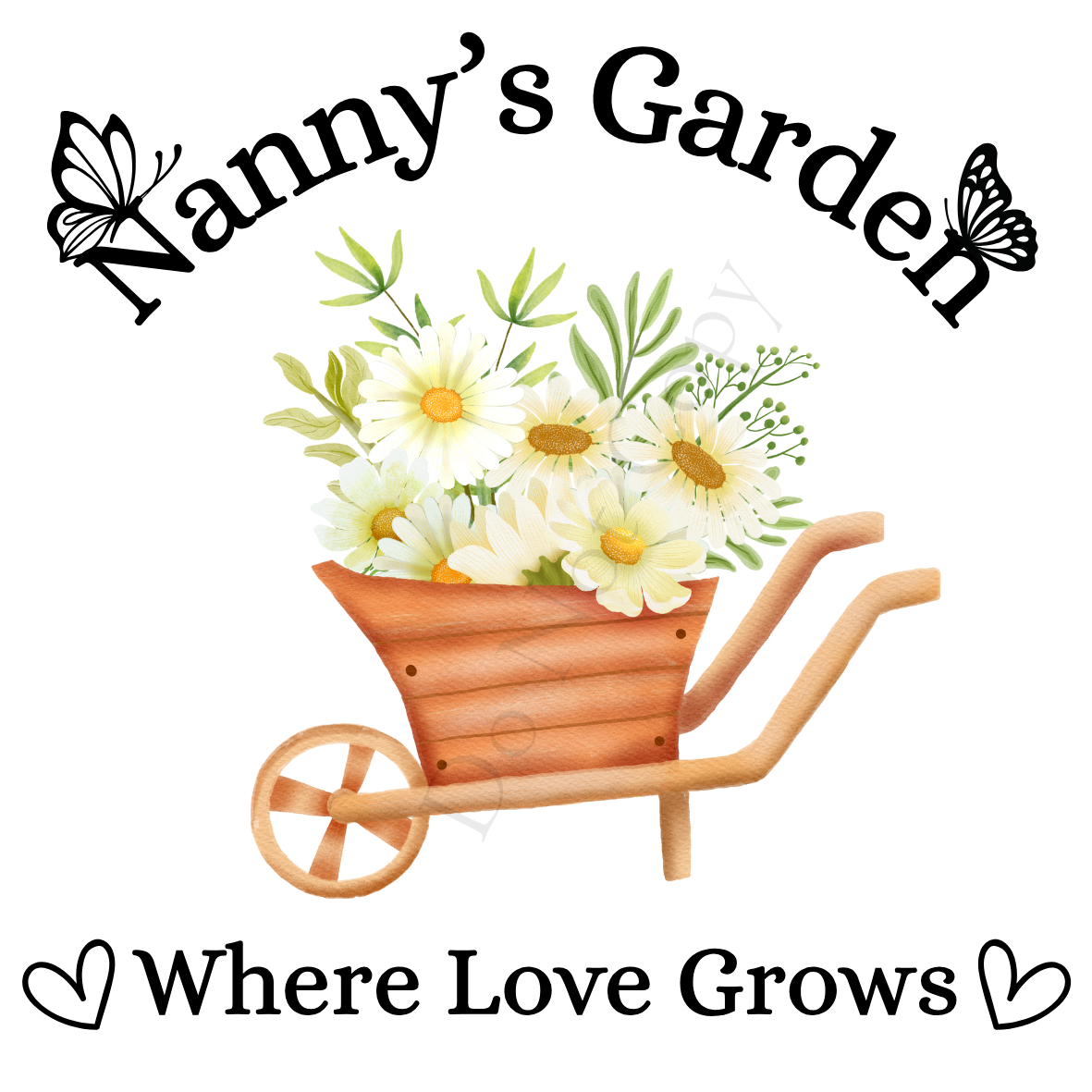 UVDTF Transfer - Beautiful Family Garden Design (Wheelbarrow)